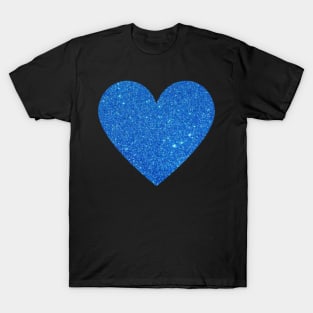 Royal Blue Faux Glitter Heart T-Shirt